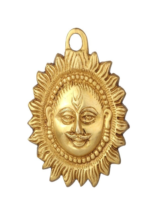 Pick End Now Brass Sun Surya Face Idol Sculpture for Positivity at Home & Office | Product Dimensions - 4X0.5X4.5Inches, 300Gm - Image 1